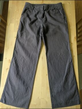 J. Crew Women's Brown Wide Leg Pants Linen Blend